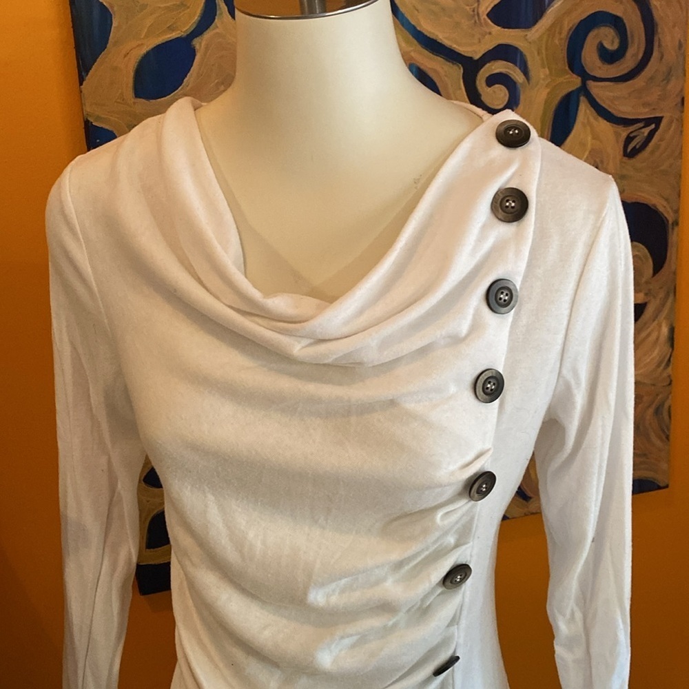 White Ruched Blouse - Picture 3 of 6